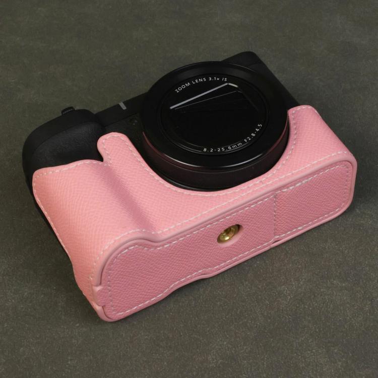For Canon PowerShot V1 Palm Texture Vegan Leather Camera Half Case Base