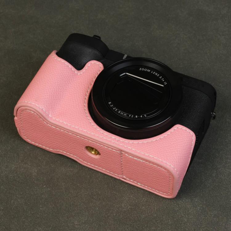 For Canon PowerShot V1 Palm Texture Vegan Leather Camera Half Case Base