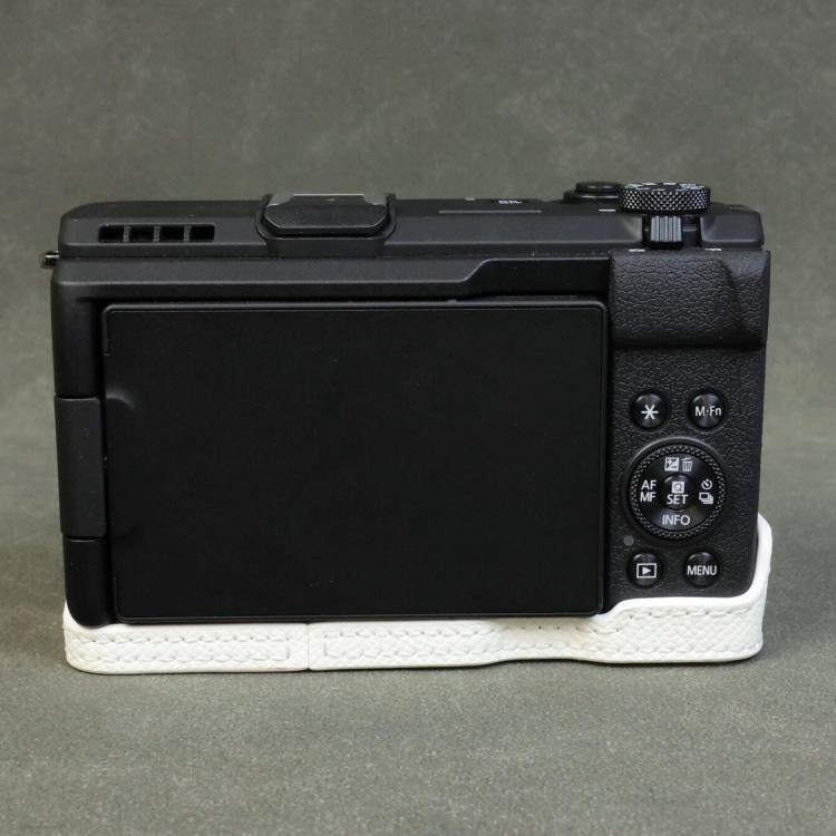 For Canon PowerShot V1 Palm Texture Vegan Leather Camera Half Case Base