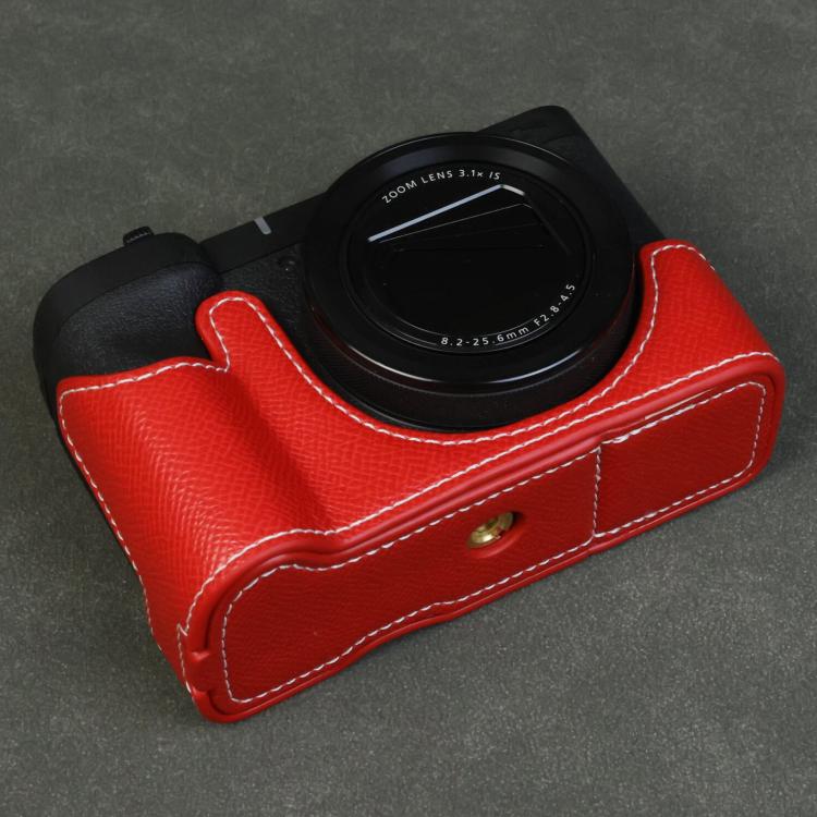 For Canon PowerShot V1 Palm Texture Vegan Leather Camera Half Case Base