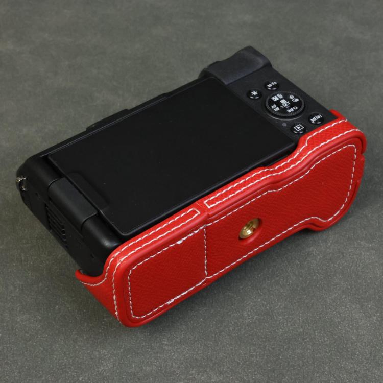 For Canon PowerShot V1 Palm Texture Vegan Leather Camera Half Case Base