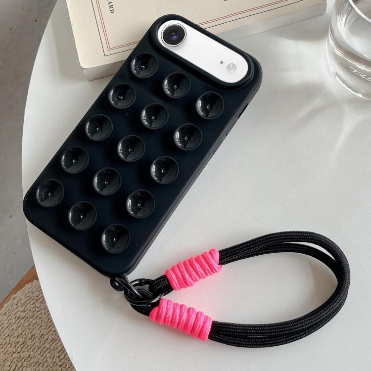 For iPhone Air Simple Suction Cup Silicone Phone Case with Lanyard