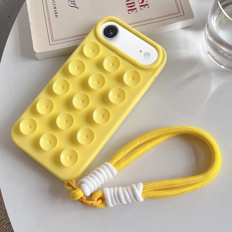 For iPhone Air Simple Suction Cup Silicone Phone Case with Lanyard