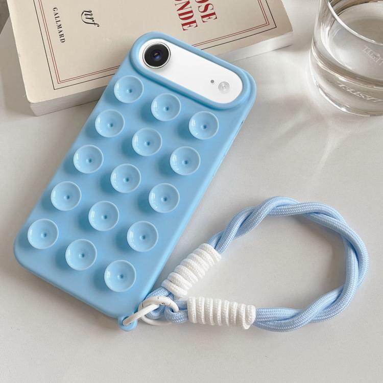 For iPhone Air Simple Suction Cup Silicone Phone Case with Lanyard