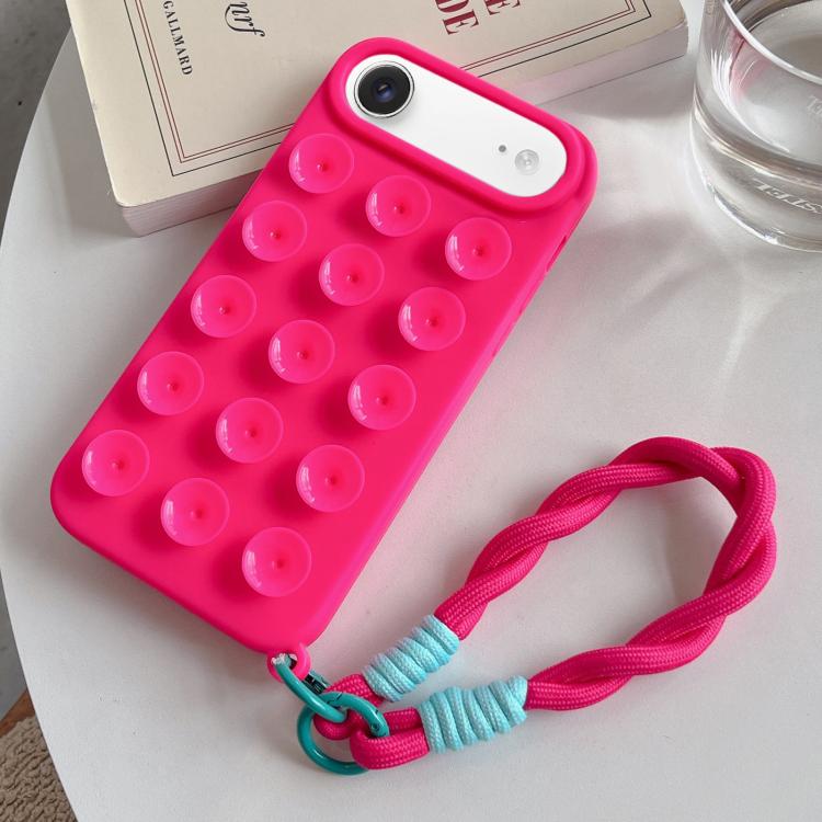 For iPhone Air Simple Suction Cup Silicone Phone Case with Lanyard