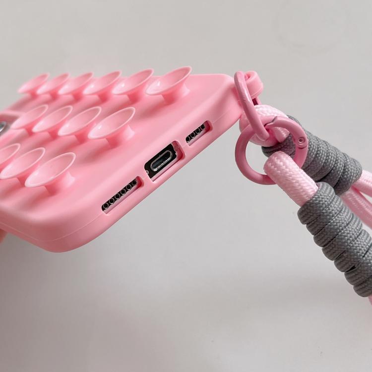 For iPhone Air Simple Suction Cup Silicone Phone Case with Lanyard