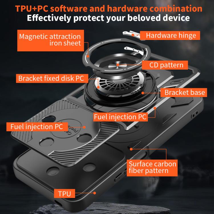 For Honor X60 / X9c Smart Armor Rotating Holder MagSafe Phone Case
