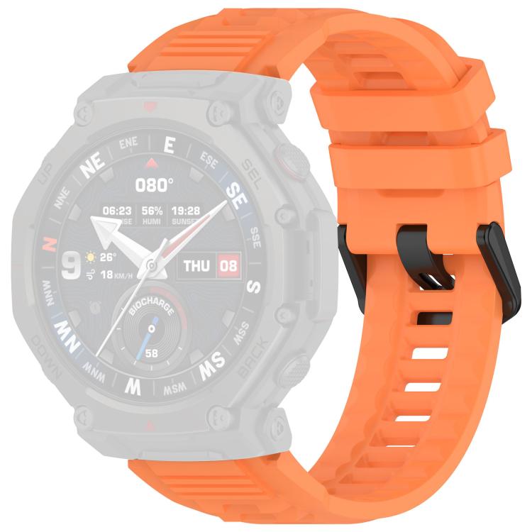 For Amazfit T-Rex 3 Pro 48mm xDfind Solid Color Black Buckle Silicone Watch Band