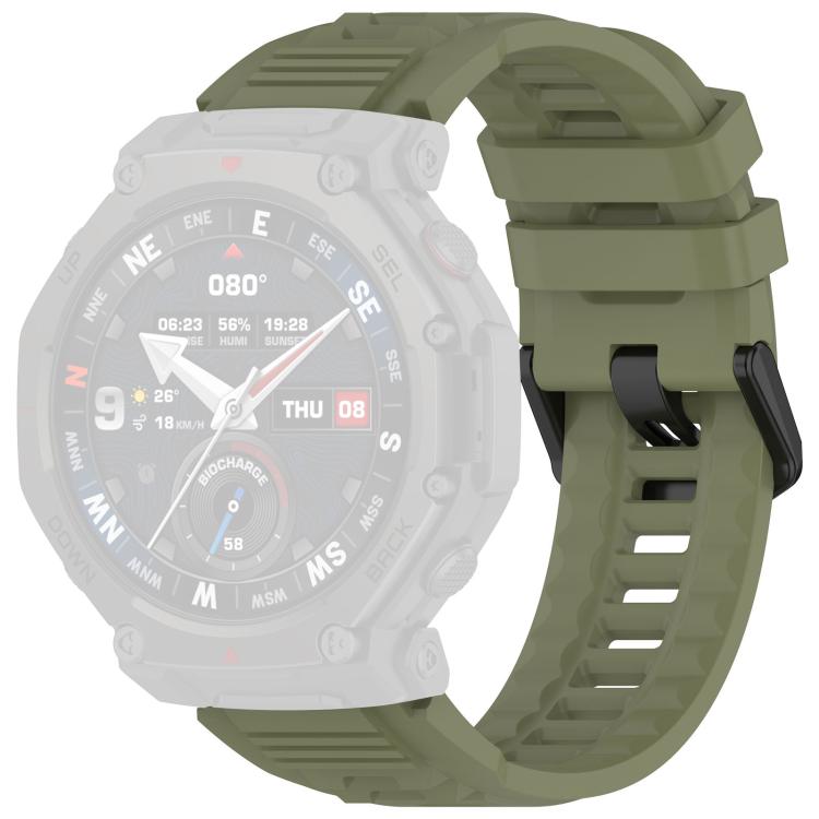 For Amazfit T-Rex 3 Pro 48mm xDfind Solid Color Black Buckle Silicone Watch Band