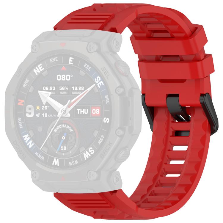 For Amazfit T-Rex 3 Pro 48mm xDfind Solid Color Black Buckle Silicone Watch Band