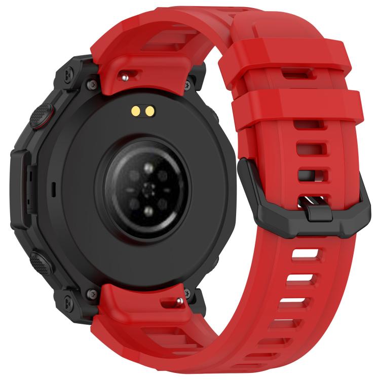 For Amazfit T-Rex 3 Pro 48mm xDfind Solid Color Black Buckle Silicone Watch Band