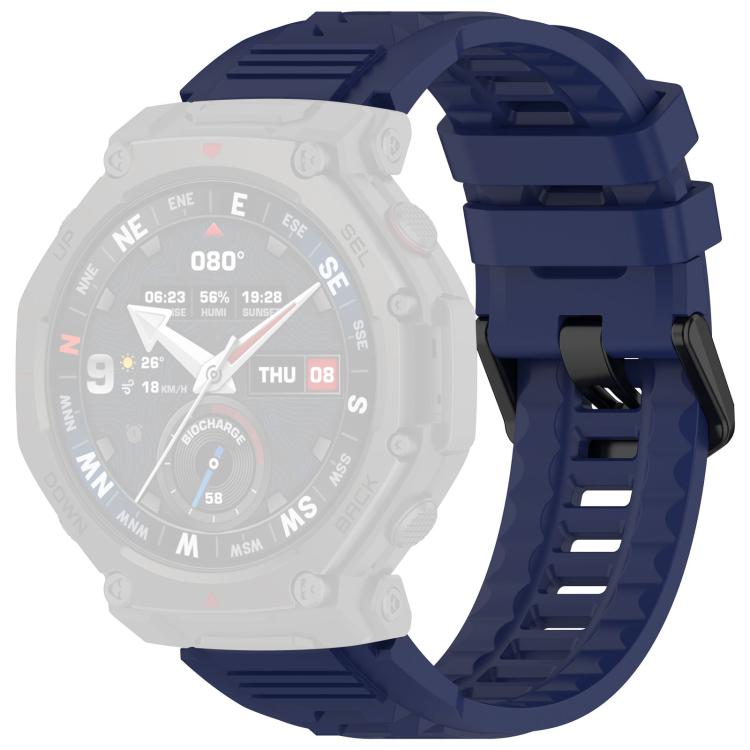 For Amazfit T-Rex 3 Pro 48mm xDfind Solid Color Black Buckle Silicone Watch Band