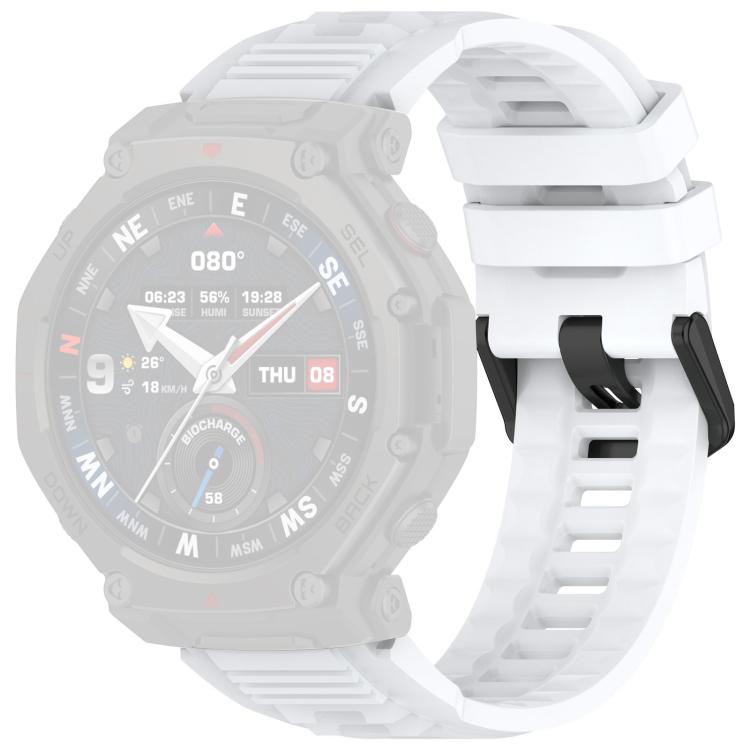 For Amazfit T-Rex 3 Pro 48mm xDfind Solid Color Black Buckle Silicone Watch Band