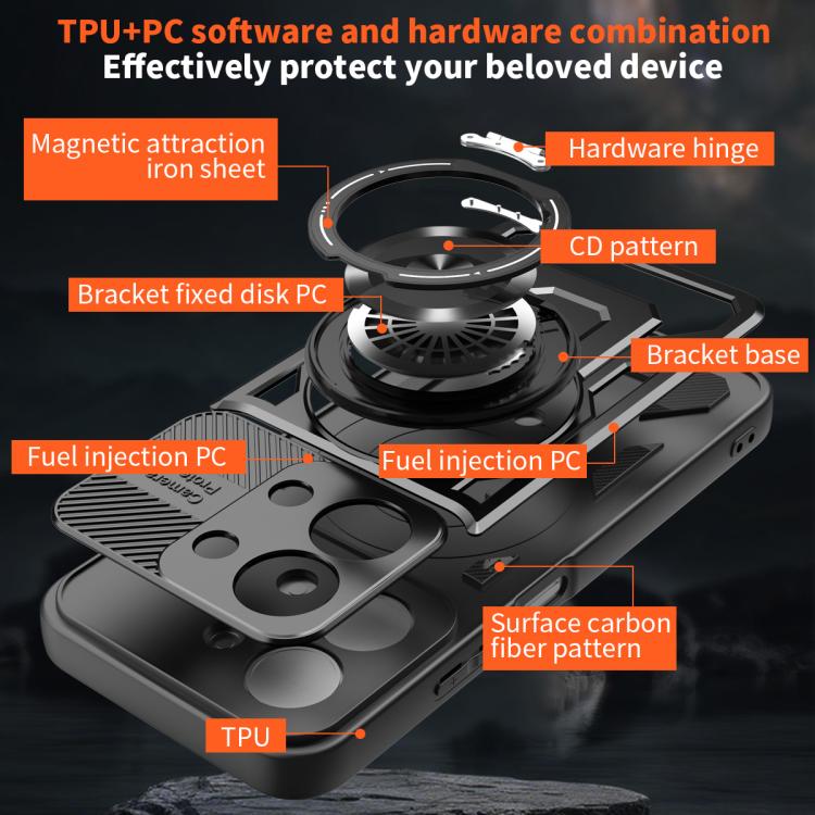 For Redmi 15C 5G / 4G Global 171mm Armor Rotating Holder MagSafe Phone Case