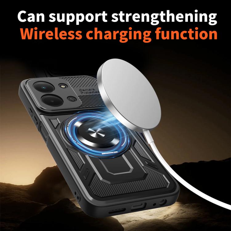 For Redmi 15C 5G / 4G Global 171mm Armor Rotating Holder MagSafe Phone Case