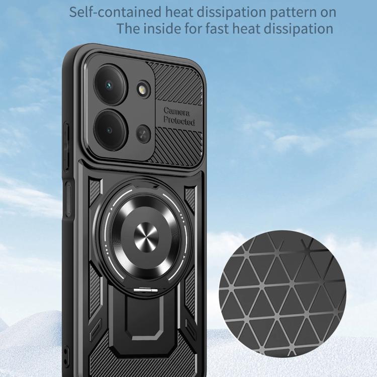 For Redmi 15C 5G / 4G Global 171mm Armor Rotating Holder MagSafe Phone Case