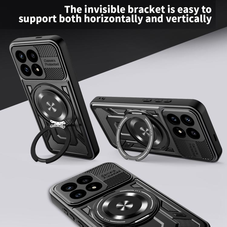 For Redmi K90 / Poco F8 Pro Armor Rotating Holder MagSafe Phone Case