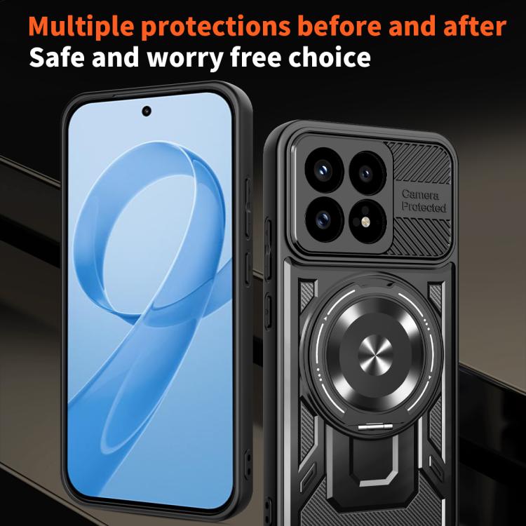 For Redmi K90 / Poco F8 Pro Armor Rotating Holder MagSafe Phone Case