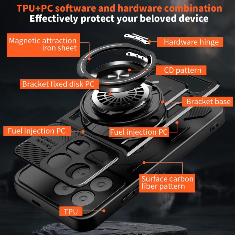 For Redmi K90 / Poco F8 Pro Armor Rotating Holder MagSafe Phone Case