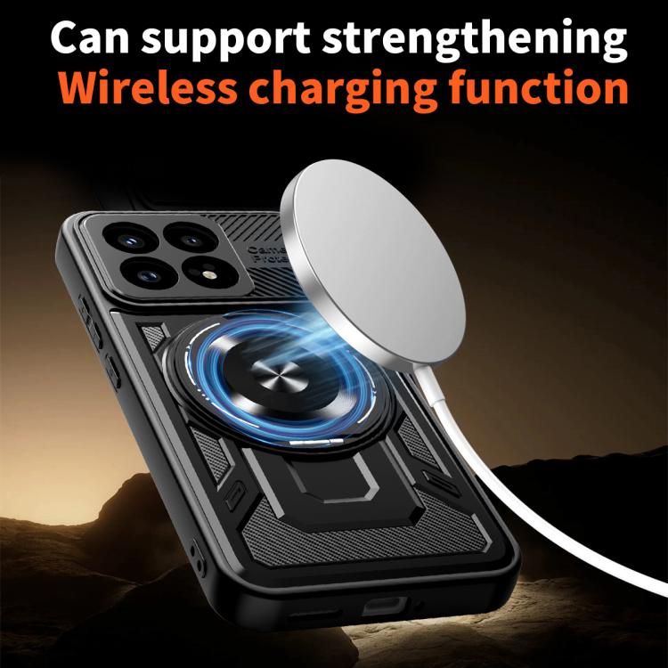 For Redmi K90 / Poco F8 Pro Armor Rotating Holder MagSafe Phone Case