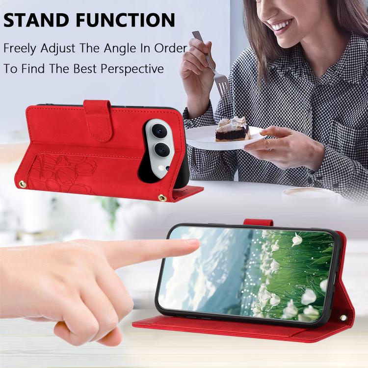For Honor 500 / 500 Pro Global 155.8mm Tulips Embossed Leather Phone Case with Lanyard