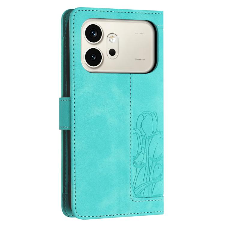 For Honor 600 / 600 Pro Global Tulips Embossed Leather Phone Case with Lanyard