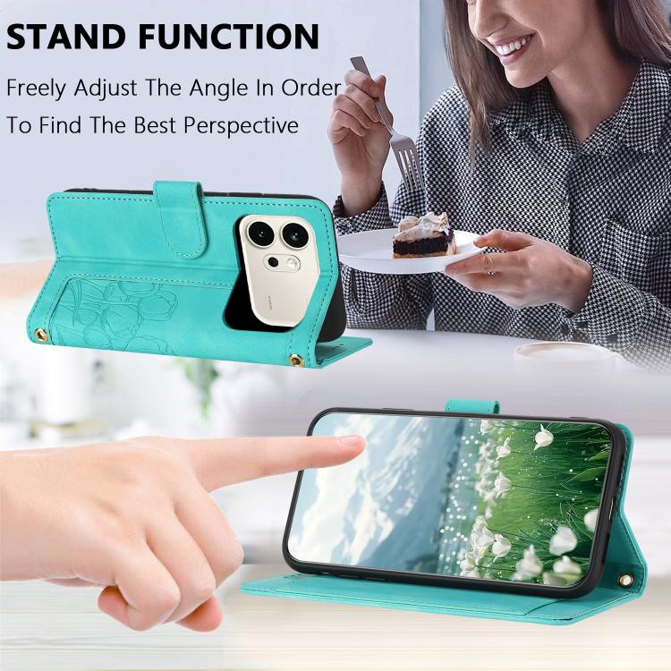 For Honor 600 / 600 Pro Global Tulips Embossed Leather Phone Case with Lanyard