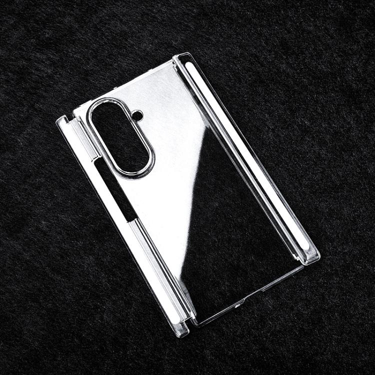 For Samsung Galaxy Z TriFold Transparent Dual Axis Dual Magnetic Strip PC Phone Case