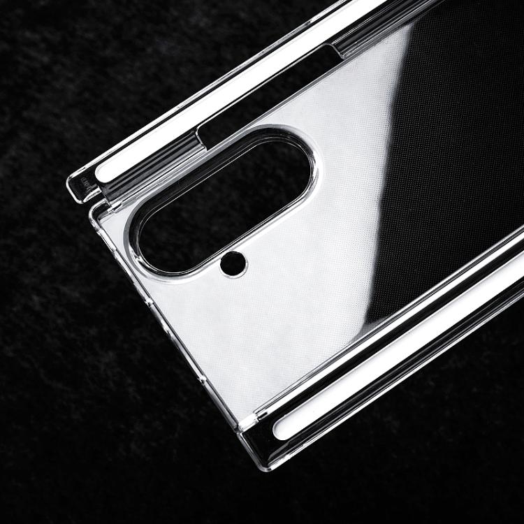 For Samsung Galaxy Z TriFold Transparent Dual Axis Dual Magnetic Strip PC Phone Case