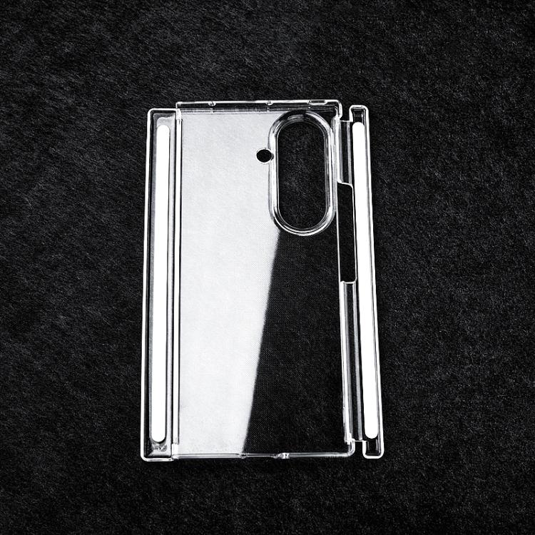 For Samsung Galaxy Z TriFold Transparent Dual Axis Dual Magnetic Strip PC Phone Case