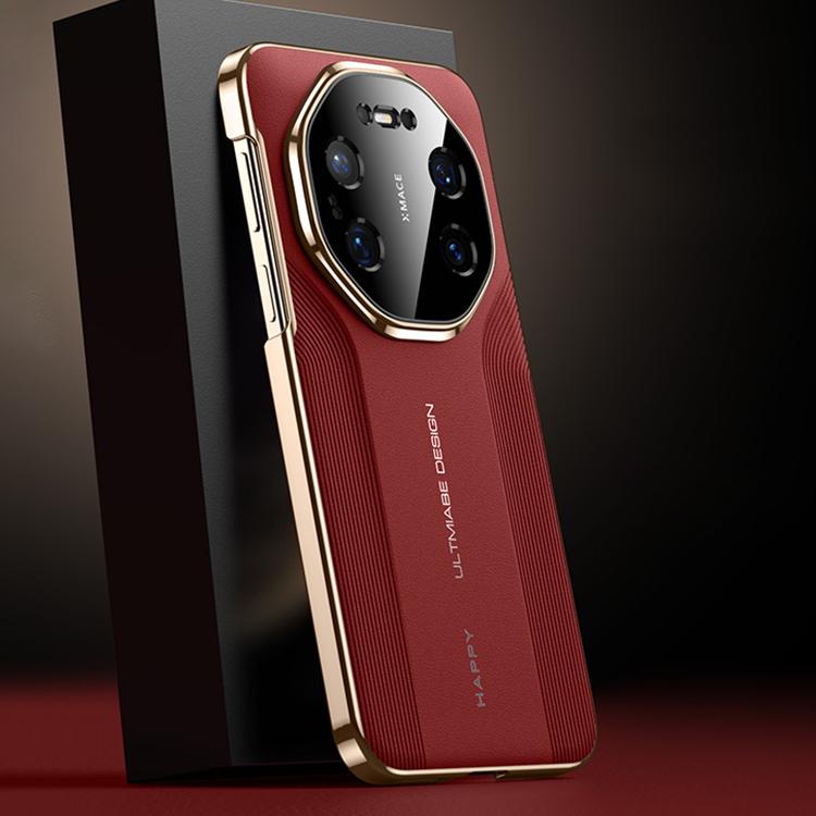 For Huawei Mate 80 Pro Max Imitation Ultimate Design PC Hybrid Vegan Leather Phone Case