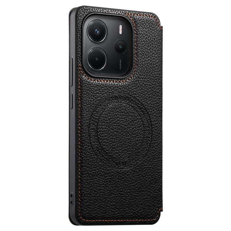For Redmi Note 14 4G Global 163.25mm ESEBLE Ultra-thin Card Slot Magnetic Vegan Leather Phone Case