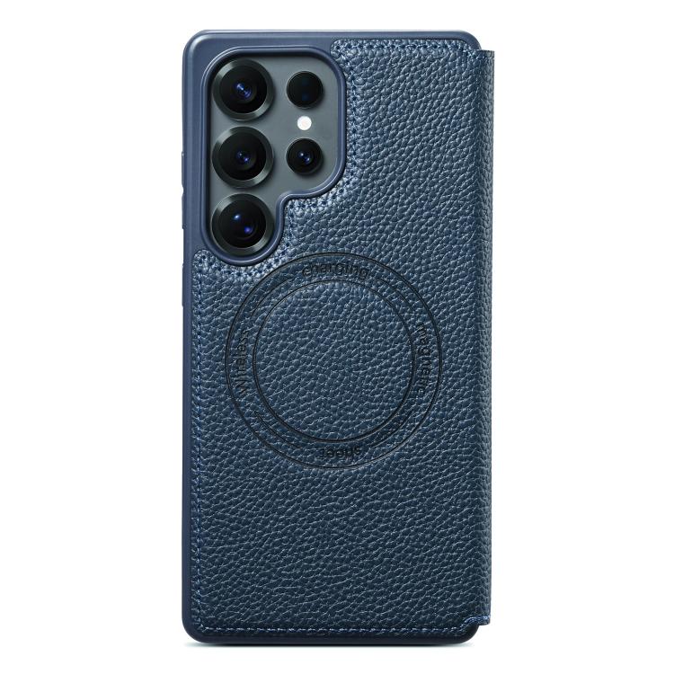 For Samsung Galaxy S25 Ultra 5G ESEBLE Ultra-thin Card Slot Magnetic Vegan Leather Phone Case
