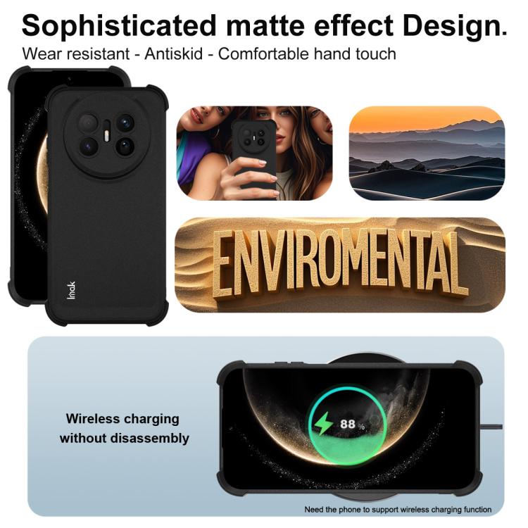 For Huawei Mate 70 Air 5G imak Shockproof Airbag TPU Phone Case - Matte Black