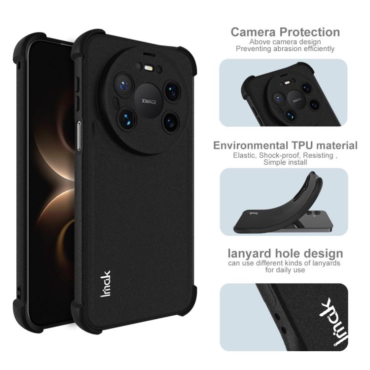For Huawei Mate 80 Pro Max imak Shockproof Airbag TPU Phone Case - Matte Black
