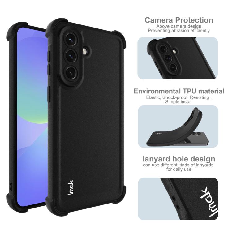 For Samsung Galaxy A57 5G imak Shockproof Airbag TPU Phone Case - Matte Black