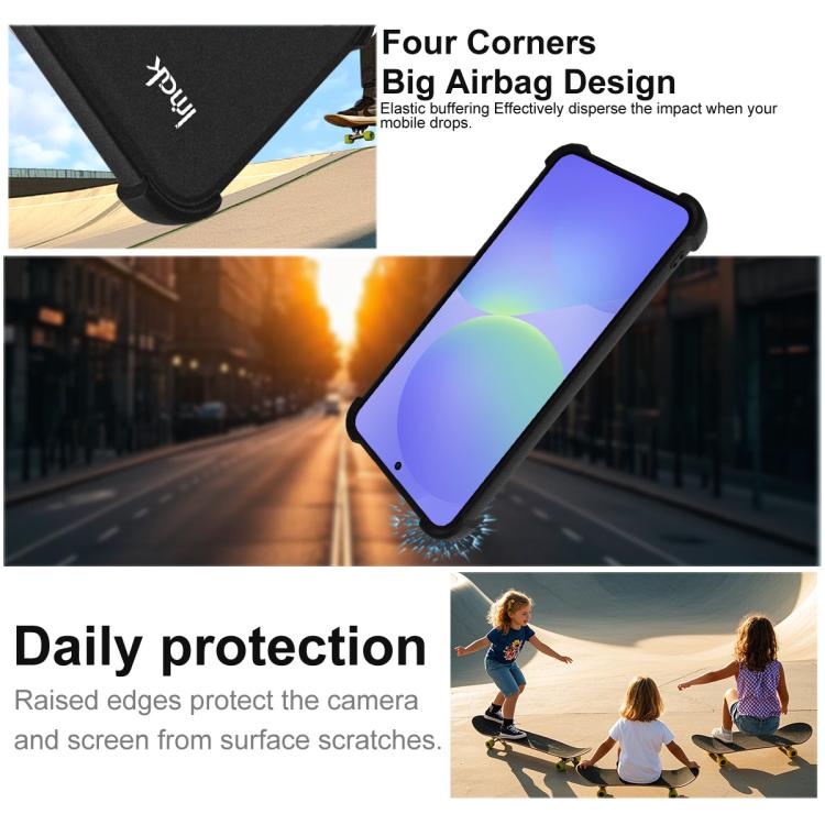 For Samsung Galaxy A37 5G imak Shockproof Airbag TPU Phone Case - Matte Black