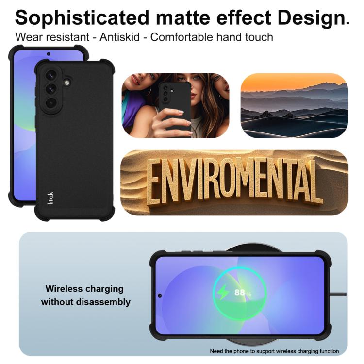 For Samsung Galaxy A37 5G imak Shockproof Airbag TPU Phone Case - Matte Black