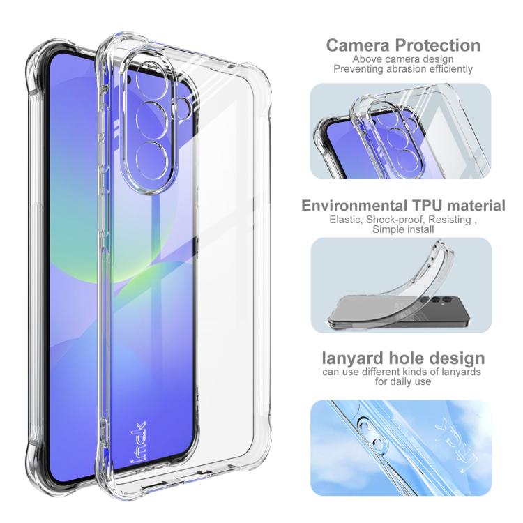 For Samsung Galaxy A57 5G imak Shockproof Airbag TPU Phone Case - Transparent