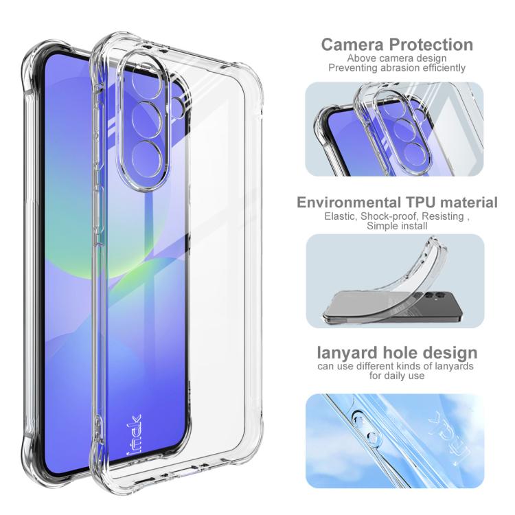 For Samsung Galaxy A37 5G imak Shockproof Airbag TPU Phone Case - Transparent