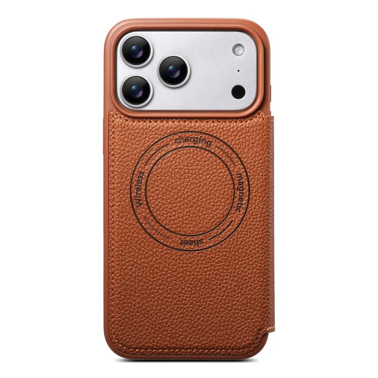For iPhone 17 Pro Max ESEBLE Ultra-thin Card Slot Magnetic Vegan Leather Phone Case