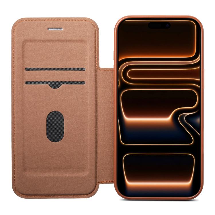 For iPhone 17 Pro ESEBLE Ultra-thin Card Slot Magnetic Vegan Leather Phone Case