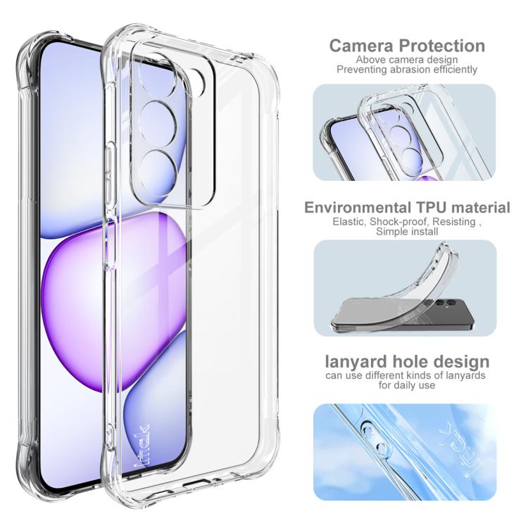 For Realme C83 5G/P4 Lite 5G/C100 5G imak Shockproof Airbag TPU Phone Case - Transparent