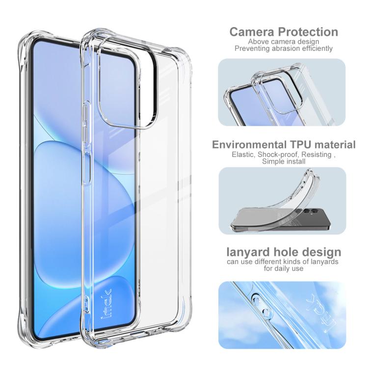 For Realme Note 80 4G imak Shockproof Airbag TPU Phone Case - Transparent
