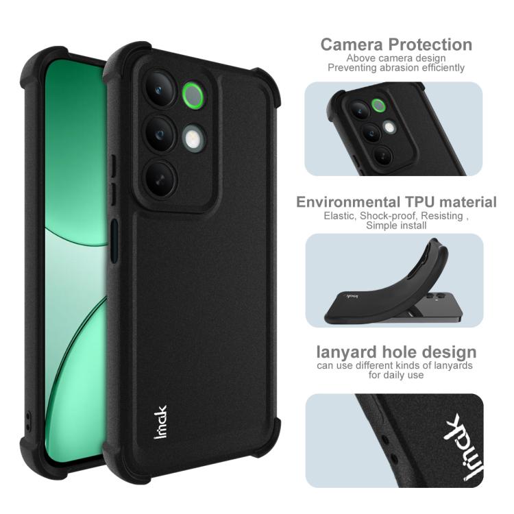 For Realme C85 5G / 15X 5G India imak Shockproof Airbag TPU Phone Case - Matte Black
