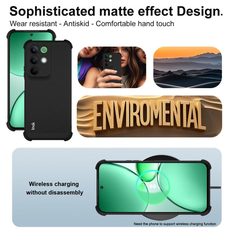 For Realme C85 5G / 15X 5G India imak Shockproof Airbag TPU Phone Case - Matte Black