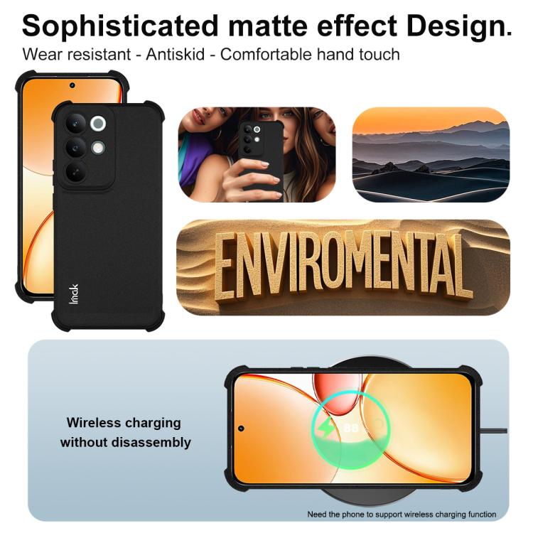 For Realme C85 Pro 4G imak Shockproof Airbag TPU Phone Case - Matte Black