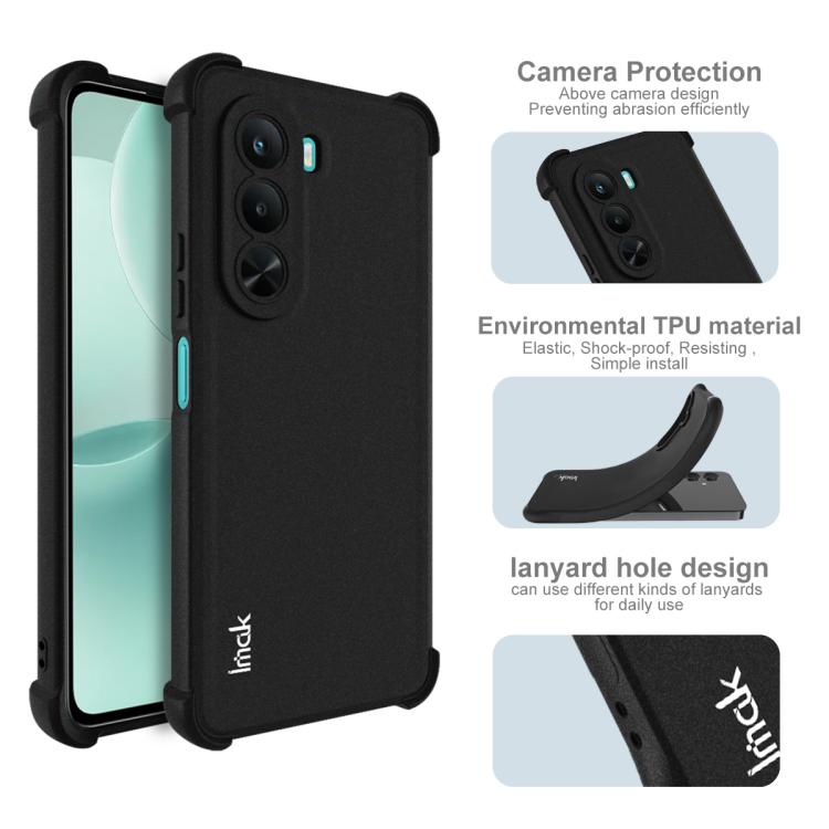 For Realme P4x 5G/OnePlus Nord CE6 Lite imak Shockproof Airbag TPU Phone Case - Matte Black