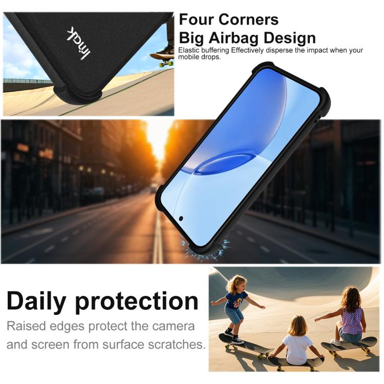 For Realme 16 Pro 5G Global imak Shockproof Airbag TPU Phone Case - Matte Black