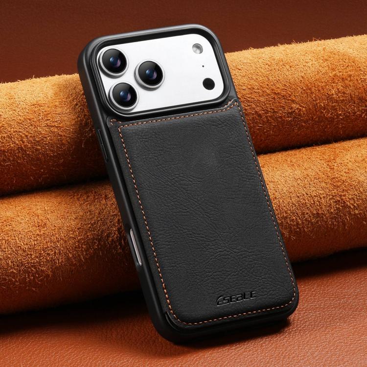 For iPhone 17 ESEBLE Retro Texture Double Buckle Card Slot Phone Case